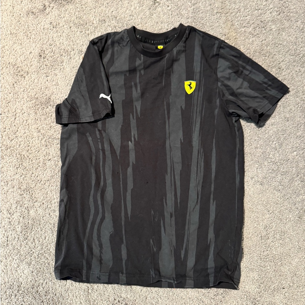Puma Black Ferrari Emblem and Gray Men's Tee shirt